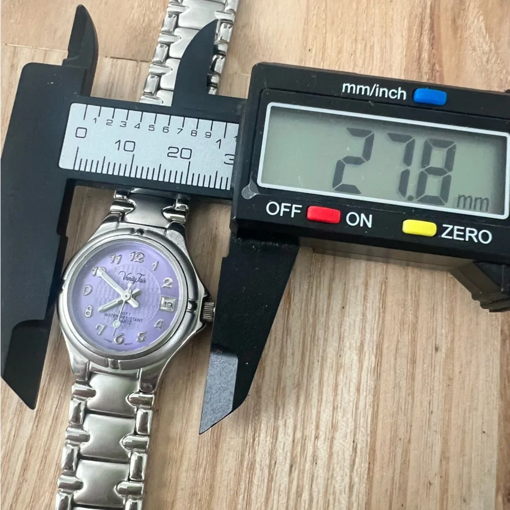 Vanity fair ladies lavender purple silver tone dress watch NEW BATTERY